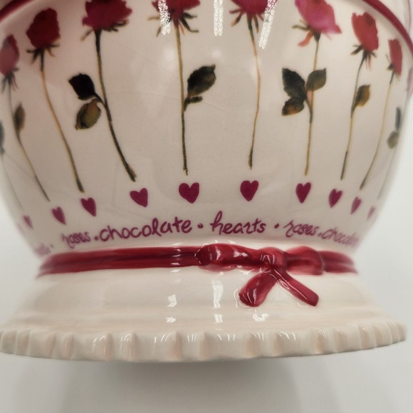 Bath & Body Works Roses Chocolates Hearts 6 1/2" Planter Bowl Unique Gift Idea - Picture 4 of 10